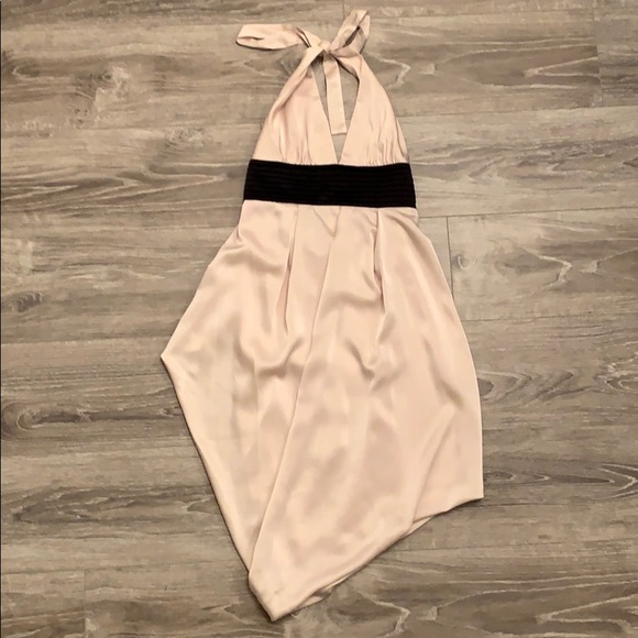 BCBG Cream and Black Halter Dress. - Picture 4 of 8